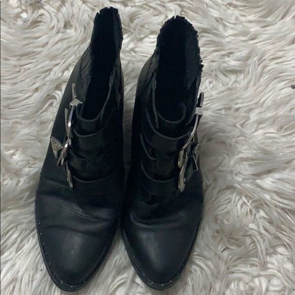 ASOS LEATHER BUCKLE BLACK BOOTS SIZE 5‎ - Picture 2 of 7